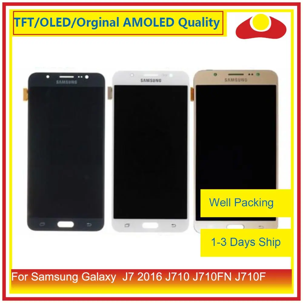 

50Pcs/lot For Samsung Galaxy J7 2016 J710 J710FN J710F J710 LCD Display With Touch Screen Digitizer Panel Pantalla Complete