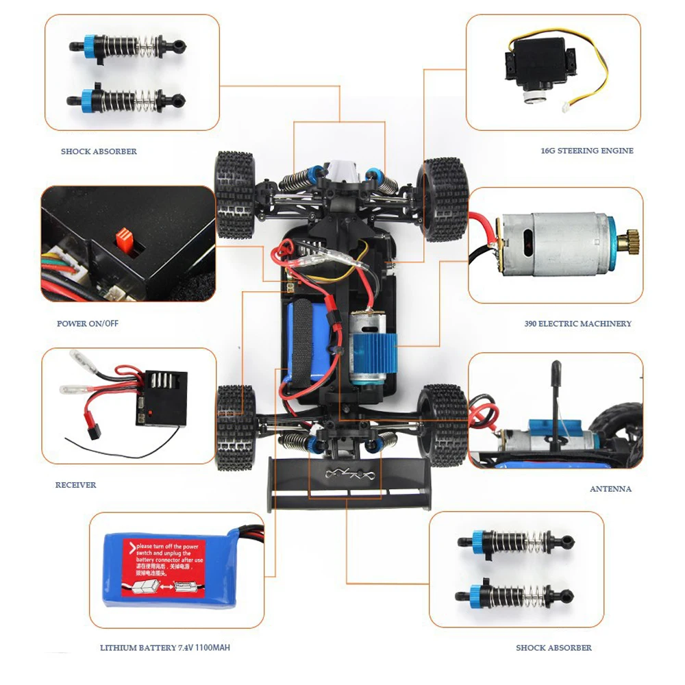 Wltoys A959 Высокое качество Rc автомобиль 50 км/ч 1/18 2.4Gh 4WD внедорожный Багги радиоуправляемые игрушки Рождественский подарок на день рождения для детей