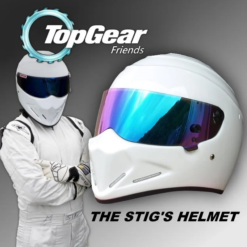 For Topgear The Stig Helmet Capacete Casco De / Bag + Simpson Sticker For  Gifts / White Moto Helmet With Colorful Visor Racing - Helmets - AliExpress