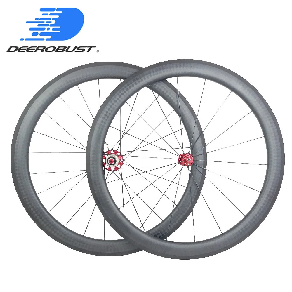 

1263g 2:1 Ratio Wide FLANGE 700C 50mm U-Shaped 12K Matte Carbon Tubular Bicycle Wheels Road Bike Wheel set Powerway R51 Hubs