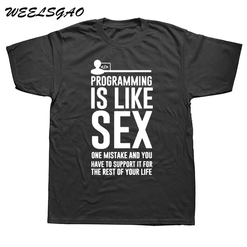 

WEELSGAO Programmer T Shirt Loose T-Shirt Boy Summer Round Neck Camisetas Newest Personality Tee Shirt