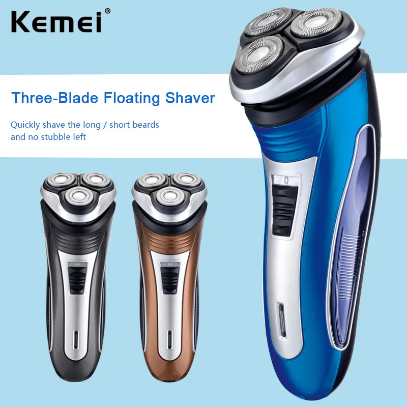 

Kemei KM-2801 Oplaadbare Triple Scheerhoofden Triple Drijvende Blade Hoofden Scheren Scheermessen Mannen Baard Trimmer