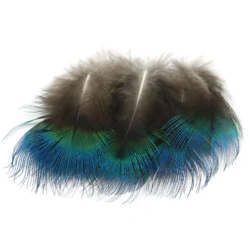 

50PCS Natural Deep Metallic Blue Peacock Feathers Salmon and Steelhead Flies Body Fly Tying Material