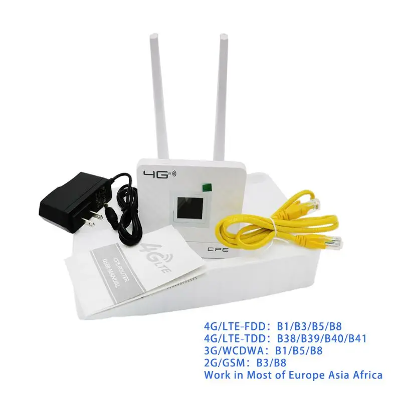 

New CPE 4G Wifi Router Portable Gateway FDD TDD LTE WCDMA GSM Global Unlock External Antennas SIM Card Slot WAN LAN Port