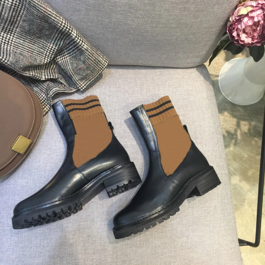

Women's Boots Genuine Leather Shoes For Autumn Boots Woman Casual Spring Shoes Round Toe Shoes Waterproof Fashion Girls Shoes