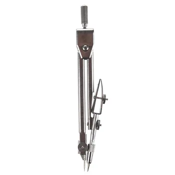 

School Stationery Drawing Tool Silver Tone Metal Drafting Compasses Set