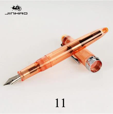 Высококачественная перьевая ручка Jinhao чернильная ручка 0,5 мм перо Stylo plume Роскошная прозрачная ручка Iraurita stilografica Chancery 03827 - Цвет: 11