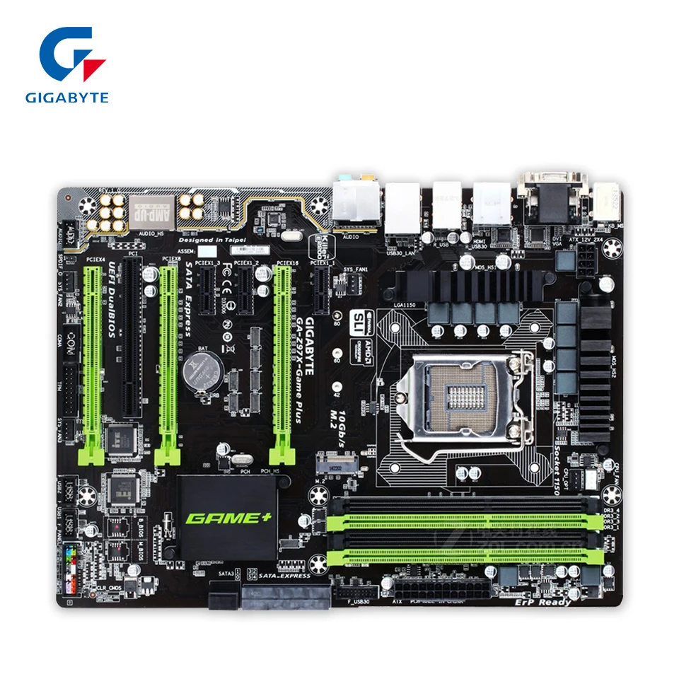 Gigabyte GA-Z97X-Game Plus Original Used Desktop Motherboard Z97X-Game Plus Z97 LGA 1150 DDR3 32G SATA3 USB3.0 ATX used gtx740 energy efficient desktop game disassemble graphics 1gd5