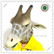Free shipping Halloween Mascaras Animal Cosplay Horse Mask Realistic Glass Eye Costume Giraffe Mask For Carnival mask