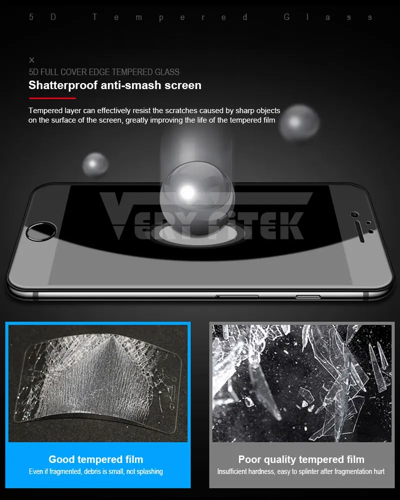 Glass on the For iPhone 7 Screen Protector Curved Edge Full Cover Protective Tempered Glass For iPhone 6 X 10 6s 7 8 Plus Film (4)