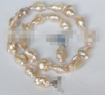 

AA 001663 natural Baroque pink Reborn keshi pearl necklace