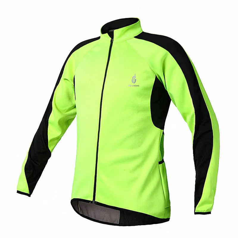 WOLFBIKE Fluorescent Green With Black Fleece Thermal Cycling Long ...