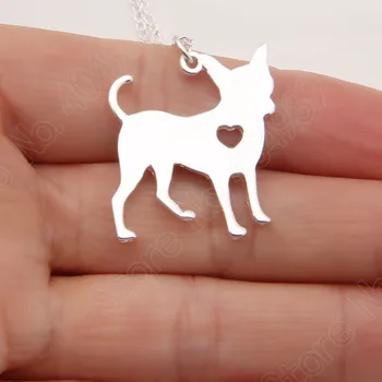 

New Cute Chihuahua Necklace Dog Pet Memorial Gift Toy Dog Christmas Gift Necklaces & Pendants Women Animal Pendant Lead Free