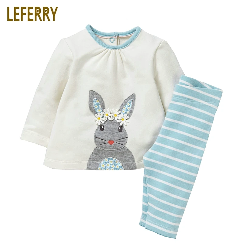 

2-7 Years Old Cotton Children Clothing Kids Girls Clothes Sets Long Sleeve T-shirt + Leggings Toddler Girls Clothing Set Striped