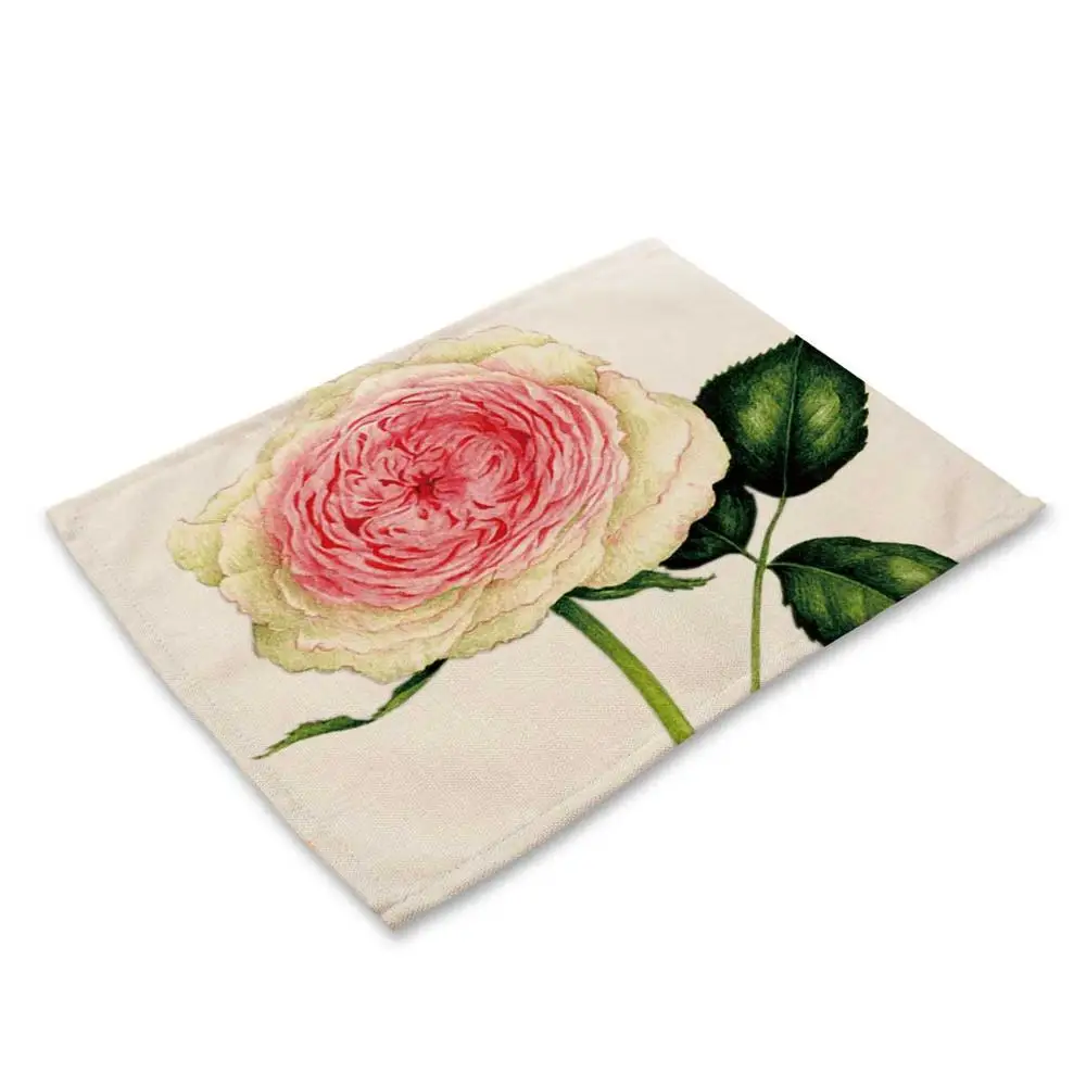 Модный цветочный узор розы, коврик для стола, украшение для кухни, салфетка для свадебного стола, коврик для стола, столовые аксессуары - Цвет: MP00233