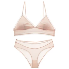shaonvmeiwu Winter tripod bra set with no underwire female student thin bra with pink bra pad valmont molded lift underwire bra 1802