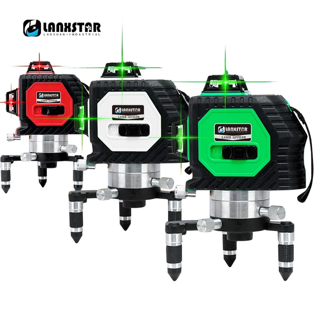 LANXSTAR 12Line Laser Level Meter Slash Cross Line Green Red Light