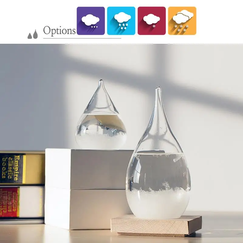 

ORAF 15cm Rainstorm Drop Designed Weather Forecast Glass Bottle Decor Office Art