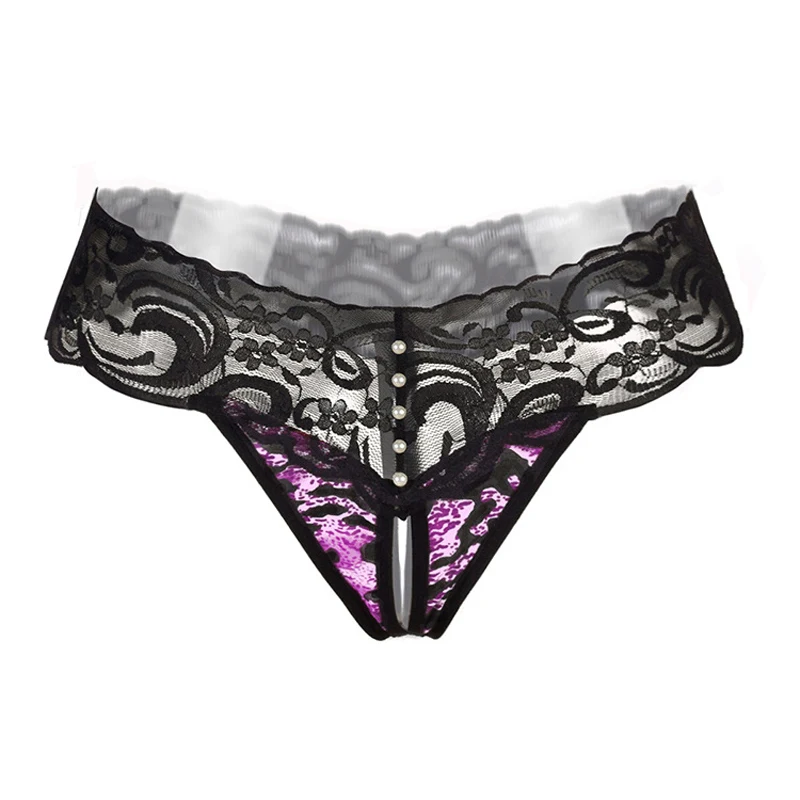 Women Sexy Lingerie Seducive Porn underpants Lace underwear hot erotic Open Crotch Panties Crotchless g-string Leopard print 39 (7)