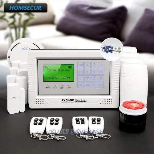 

HOMSECUR Wireless App Controlled GSM LCD Home House Alarm System with 4 Pet-Immune PIR+Security Sticker