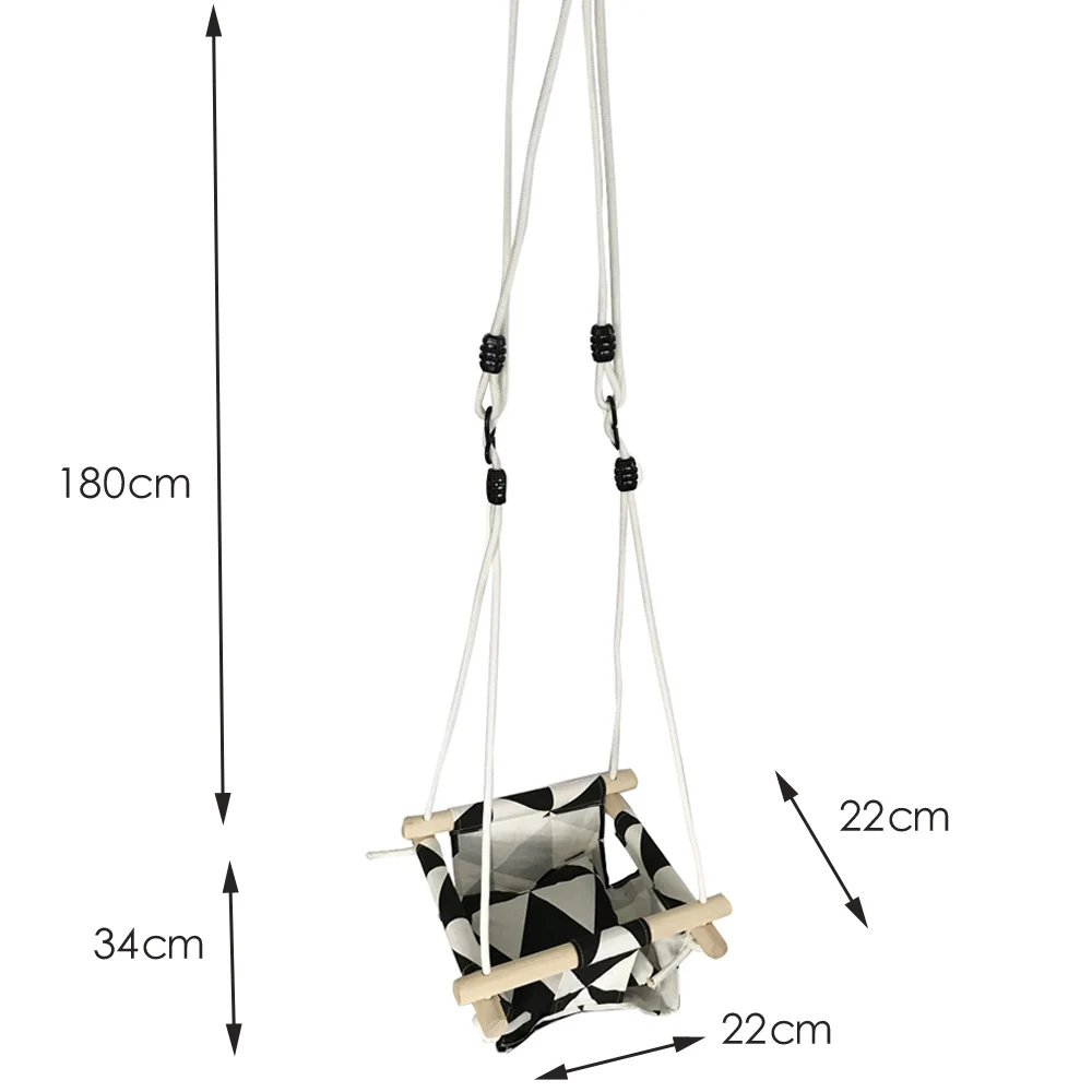 Canvas Hanging Swing Seat Indoor Outdoor Hammock Toy For Toddler Garden Wooden Swing Rocker Children Kindergarten Outdoor Toy 6