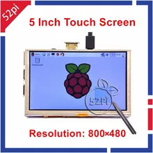 Raspberry Pi 5 pouces 800x480 GPIO HDMI LCD affichage résistif écran tactile moniteur uniquement Compatible avec Raspberry Pi 3/2 B(China)