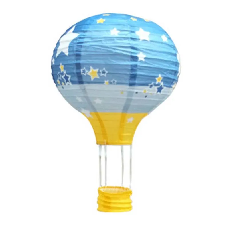 5 шт. Радужный воздушный шар Декор мультфильм бумажный фонарь СВАДЕБНЫЙ круглый подвесной светильник день рождения реквизит для фотосессии 21 цвет - Цвет: Blue star