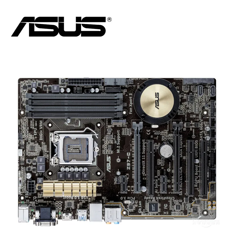 Asus Z97-C рабочего Материнская плата Z97 разъем LGA 1150 i3 i5 i7 DDR3 32G блок питания ATX UEFI BIOS