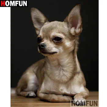 

HOMFUN Full Square/Round Drill 5D DIY Diamond Painting "Animal dog"3D Diamond Embroidery Cross Stitch Home Decor A20202