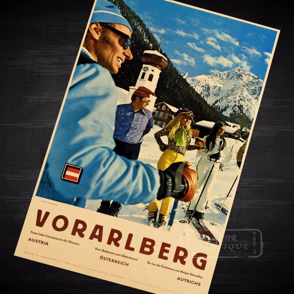 Vintage AUSTRIA Skiing//Travel Poster A1A2A3A4Sizes