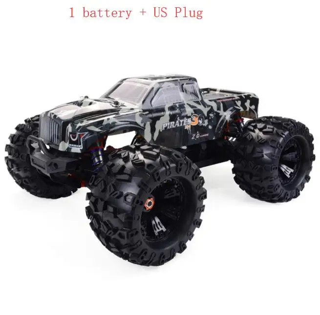 ZD Racing MT8 пирата 3 RC Monster Truck автомобильных 1/8 RTR регулируемый амортизатор 4-Каналы RC автомобиль 120A бесщеточный Водонепроницаемый ESC - Цвет: 1 battery US Plug