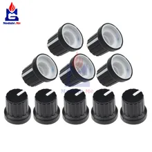 10 шт./лот Диаметр вставки. 6 мм вал ручки поворотного потенциометра ручки управления пластиковые крышки потенциометры отверстия WH148