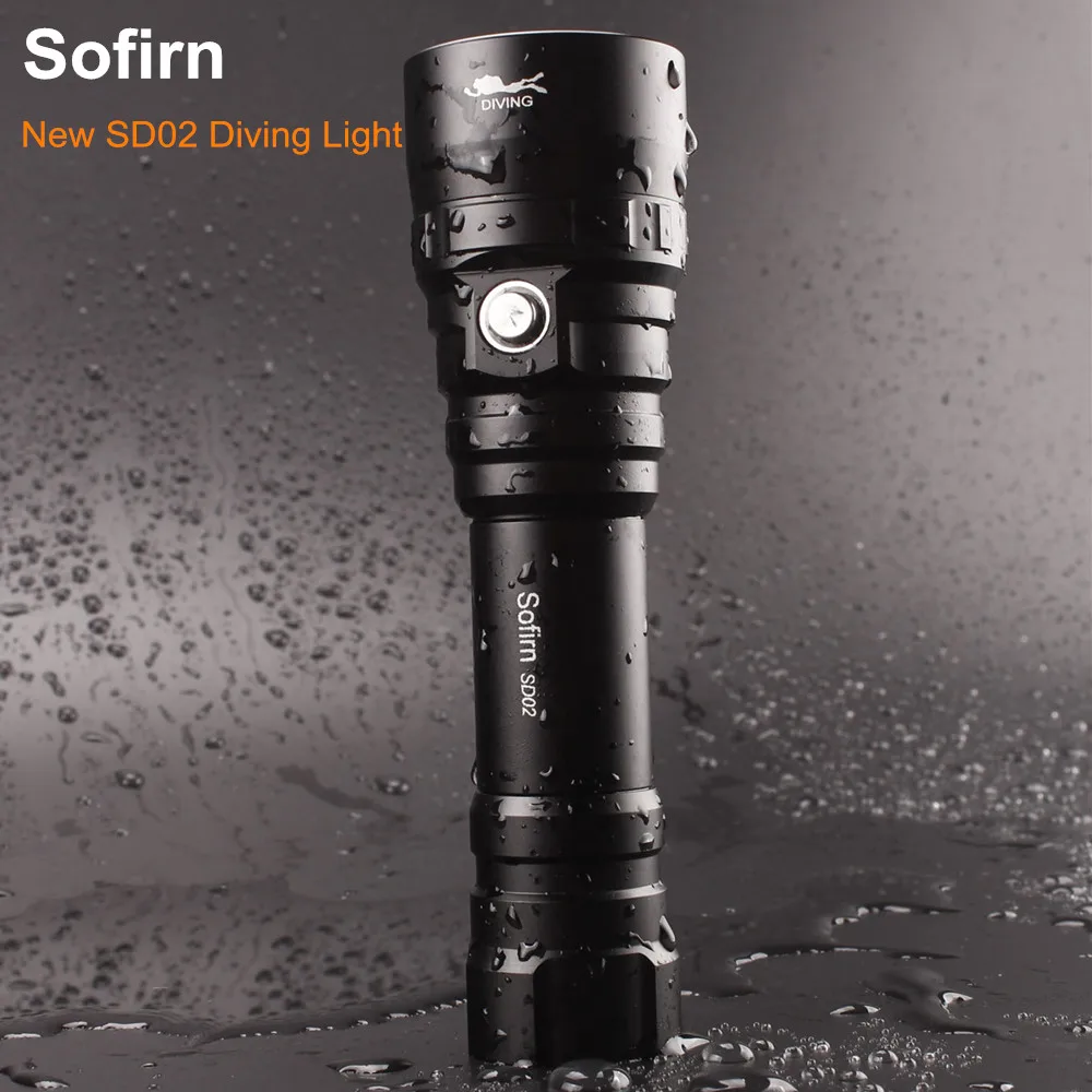 Профессиональный фонарик Sofirn SD02 для дайвинга с аквалангом мощный погружной