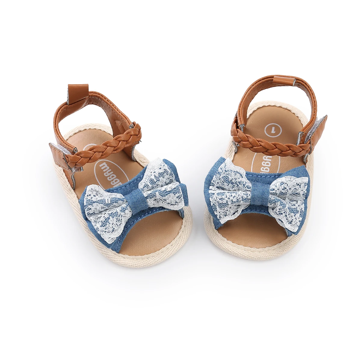 Сандалии для девочек; детская обувь для новорожденных; летние хлопковые удобные сандалии для девочек в клетку; модная клетчатая обувь принцессы - Цвет: Небесно-голубой