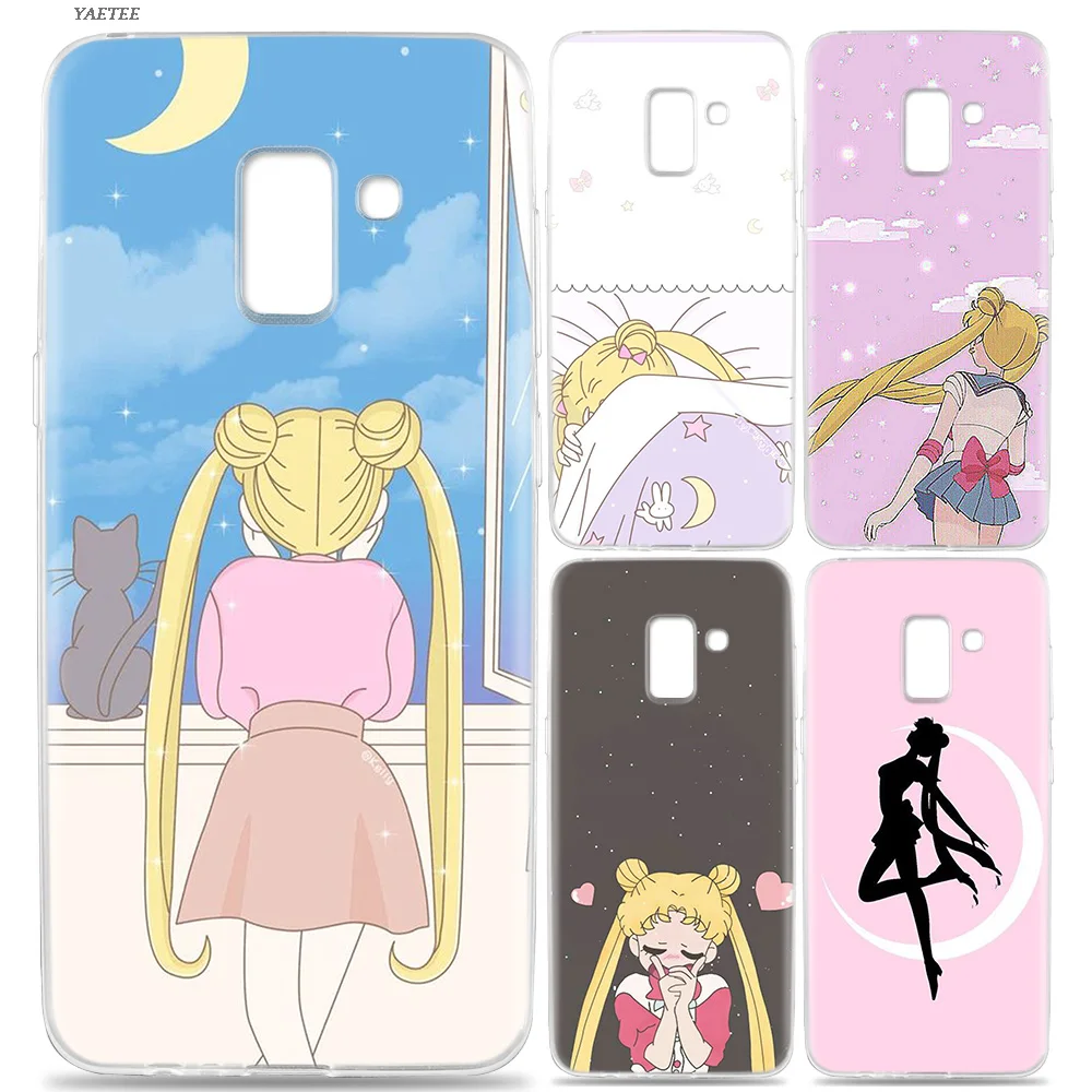 

Offical Original Painted Soft TPU Case For Samsung Galaxy J4 J6 Plus J3 J5 J7 J8 J2 Pro 2018 2016 Cover Sailor Moon Anime