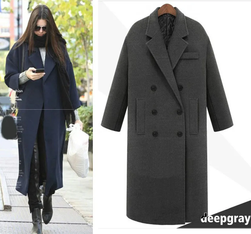 UK Manteau femme Осень Зима Женское шерстяное кашемировое простое длинное пальто классическое милитари длинное пальто abrigos mujer