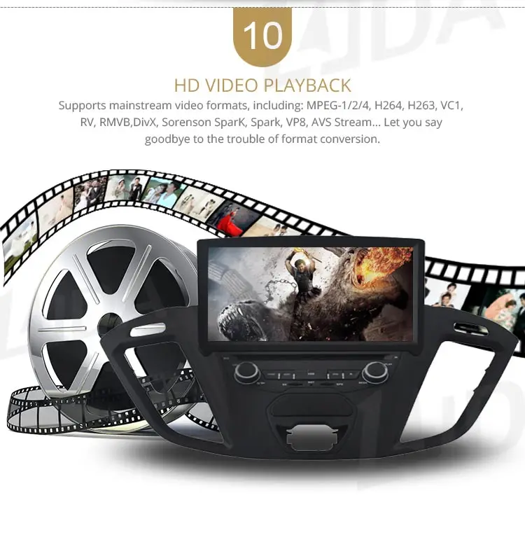 Sale LJDA Android 9.1 Car DVD Player For FORD TOURNEO GPS Navigation 2 Din Car Radio Multimedia WIFI Stereo IPS Headunit Unit RDS 12