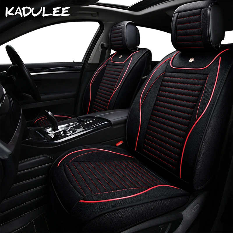 KADULEE льняные универсальные автомобильные Чехлы для mitsubishi lancer 10 asx pajero 4 2 outlander xl автомобильные аксессуары чехлы для сидений