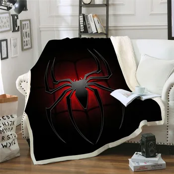 

Black Spider Sherpa Blanket Couch Throw Fleece Blanket Quilt Cover Travel Bedding Outlet Velvet 3D Print Bedspread