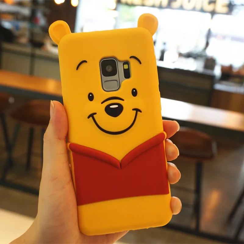 

3D Winnie bear Cases For Samsung Galaxy S8 Plus Note 9 8 Back Cute Patterned Soft Silicone Cover For Galaxy S7 Edge S9 Plus Case