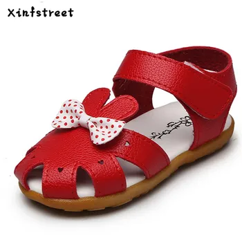 

Xinfstreet Baby Sandals Girls Summer 2017 Cute Soft Toddler Sandals Bow Children Beach Sandals Kids Size 21-30