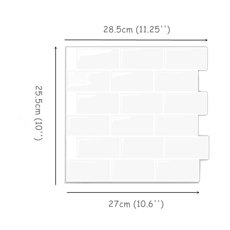 Белая плитка Метро, самоклеящаяся, отклеивается и наклеивается на кирпичную стену, Виниловая наклейка для ванной, кухни, домашнего декора, сделай сам