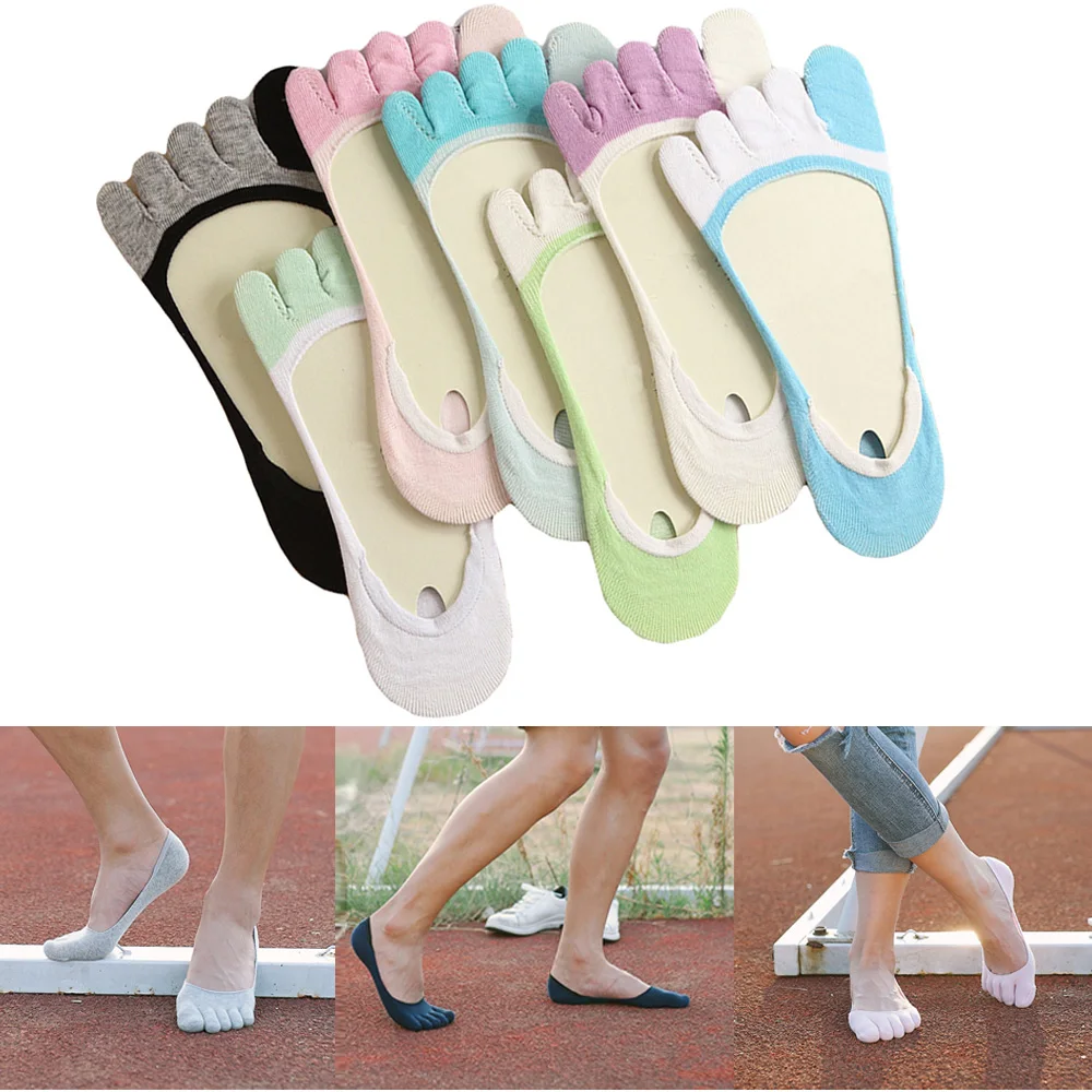 

Women No Show Low Cut Toe Socks Summer Casual Invisible Five Fingers Socks SCKHX0012