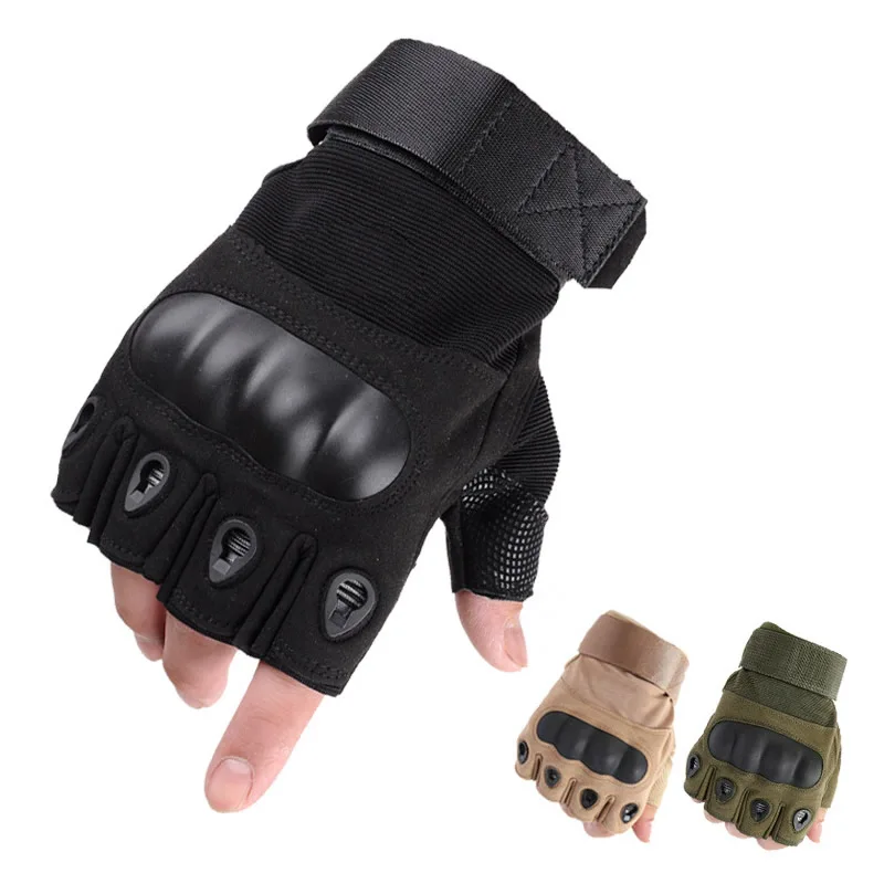 Половина Finger Тактические перчатки костяшки Enhanced в стиле милитари перчатки для Рабочая обувь уличная спортивная Охота для верховой езды