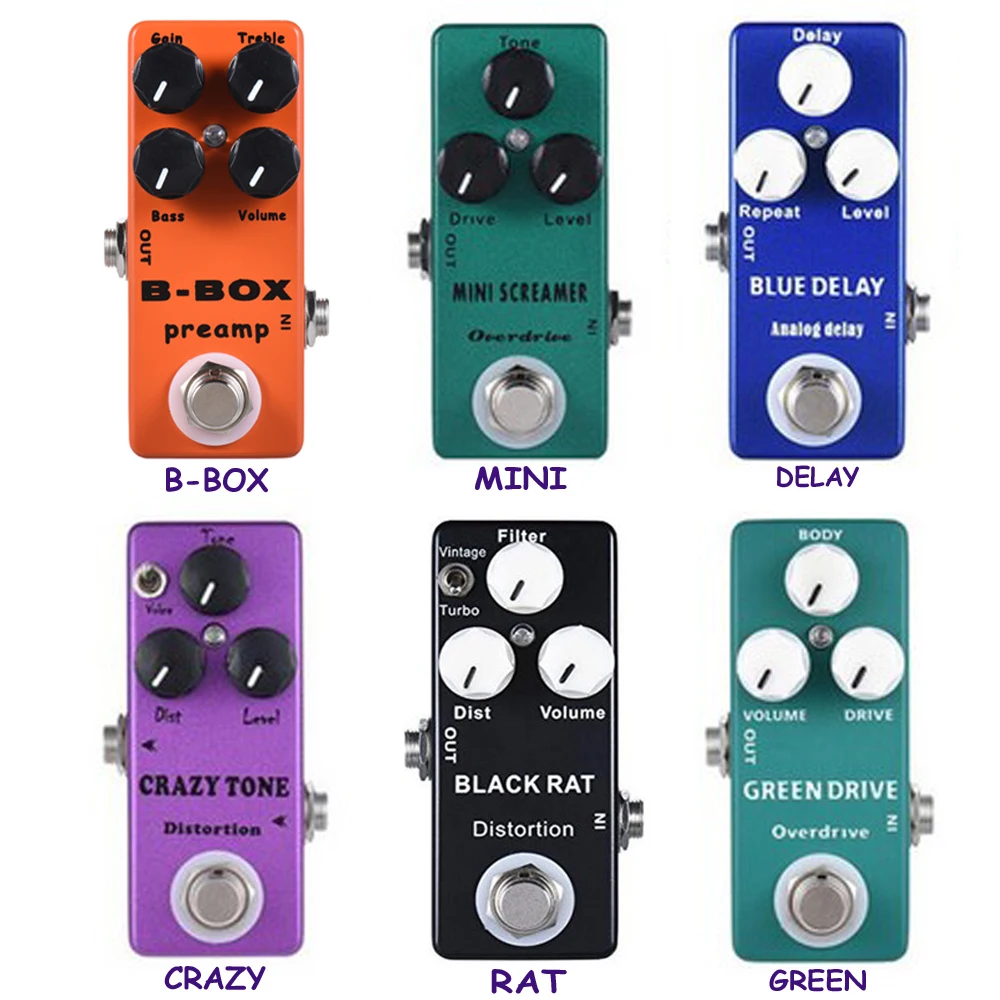 

Mosky B-BOX Precmp,Mini Screamer,Delay,Crazy Tone, Distortion ,Drive Pedals Mini Effect Pedal Power Supply Guitar Accessory