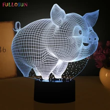 Красивый 3D маленькая модель свинья настольная лампа светодиодный USB Сенсор оригинальная Ночная подсветка Скульптура модные украшения лампы как Спальня спальный свет