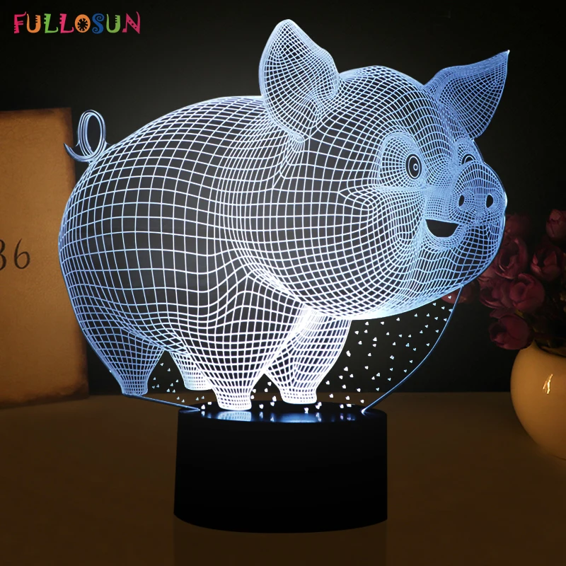 

Cutely 3D Little Pig Model Table Lamp LED USB Sensor Night Lights LED Sculpture Fashion Decorations Lamp as Bedroom Sleeping Lig