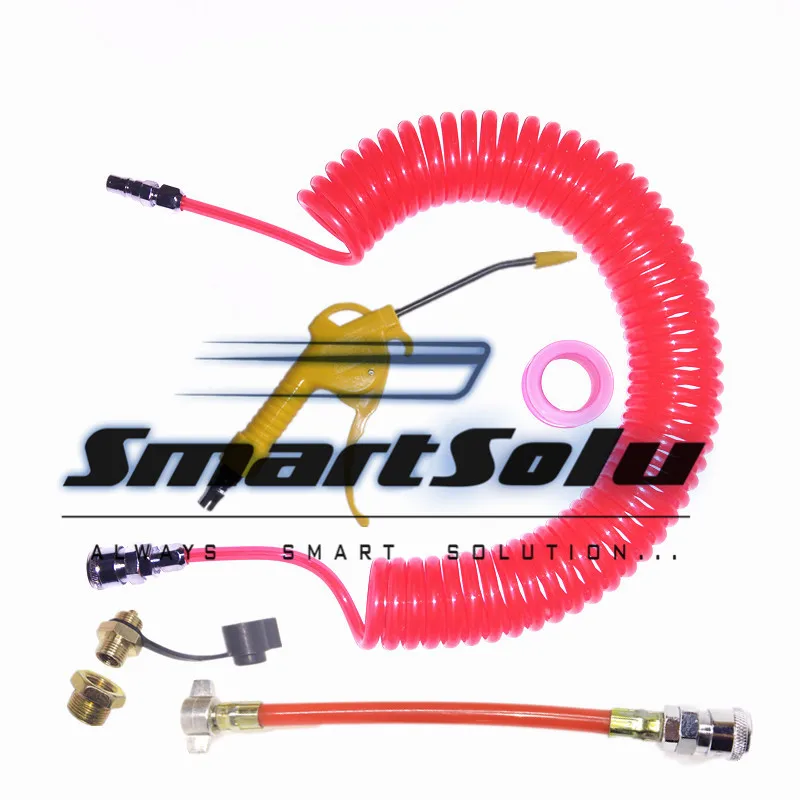 

Free shipping Truck blow dust set take the valve intake pipe 9m 15m PU spiral blow dust gun cab dust blowing air filter