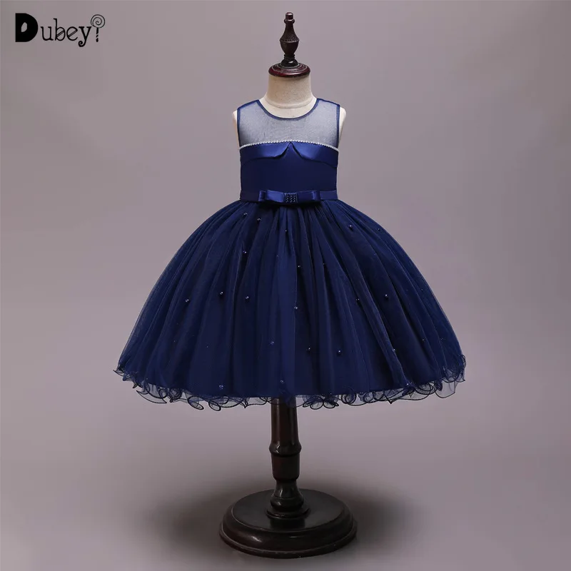 

Girl Cute Openwork Embroidered Beading Tutu Princess Dress Elegant Baby Girl Party Dress Evening Prom Costumes for A Girl
