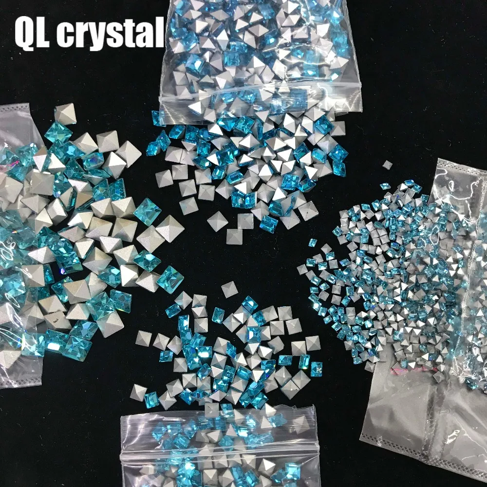

QL Crystal ALL SIZE Square Pointback Crystal Rhinestone High Quality for Jewelry Making DIY Accessories